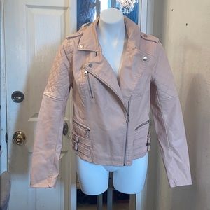 Blush pink Faux leather jacket